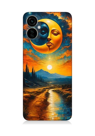 Tecno Camon 19 Neo Uyumlu Ay Ve Güneş Yolu Desenli Silikon Kılıf Çok Renkli