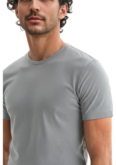 Ar-ma Erkek Regular Fit Pamuk Süprem Basic Bisiklet Yaka Tişört Y31344408002 Gri 2XL
