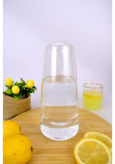 Digithome Cam Kapaklı Başucu Su Ve Meşrubat Sürahisi Karaf Şişe 750 Ml 04145 C1-1-154