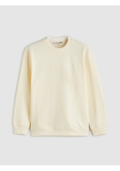 Lcw Vision Bej Bisiklet Yaka Erkek Kalın Sweatshirt