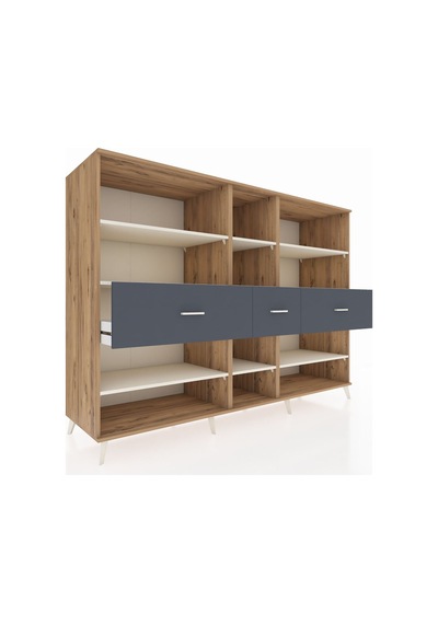 Kronos Dolap 9 Raflı 3 Çekmeceli 220x59x163 Çam-aytaşı/antrasit Çam-aytaşı/antrasit Kronos Dolap 9 Raflı 3 Çekmeceli 220x59x163 Çam-aytaşı/antrasit Çam-aytaşı/antrasit