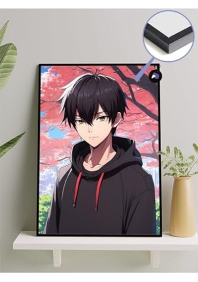 Pster667 Anime Erkeği Manga Anime Çerçeveli Tablo - Çerçeveli Poster 50 X 70