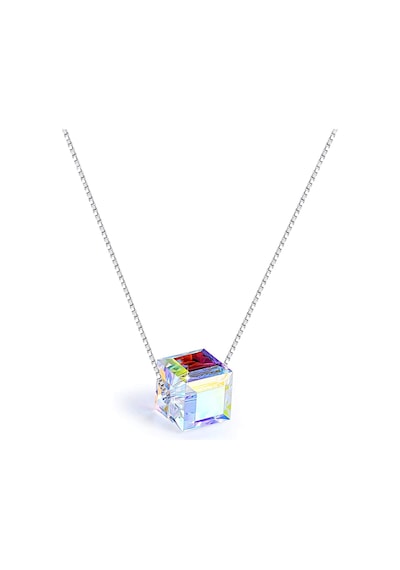 Brezza Lusso Jewelry Gümüş Swarovski Taşlı Kadın Küp Gümüş Kolye 45 CM