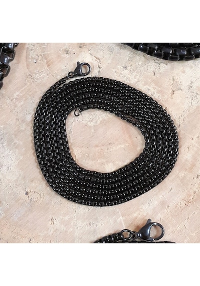 Chavin 75 Cm. Uzun Siyah 2 Mm. Erkek Çelik Zincir Df17 (478255367)