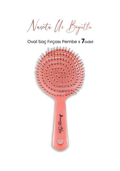 Nascita Professional Üç Boyutlu Oval Saç Fırçası Pembe X 7 Adet 0