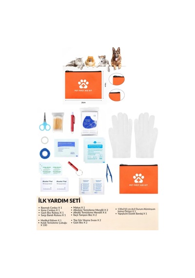 Premium Kamp Seyahat Günlük Dolaşım Piknik Evcil Hayvan Kedi Köpek İlk Yardım Seti Çantası