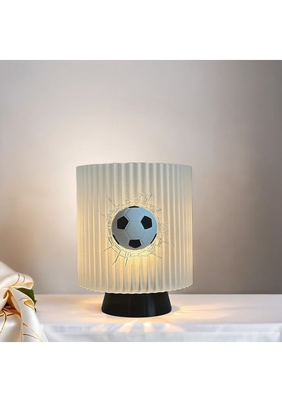 Gece Lambası - Futbol Topu Tasarımı, Genç Odası, Dekoratif, Şık, İdeal Hediye Çok Rekli - Beyaz