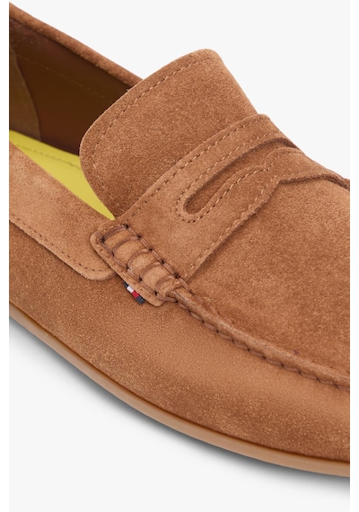 Tommy Hilfiger Core Süet Driver Erkek Taba Loafer Ayakkabı-13349 Taba