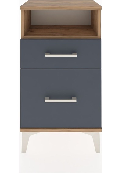 Arges Komodin 3 Çekmeceli 44x30x80 Çam-antrasit Atlas Çam