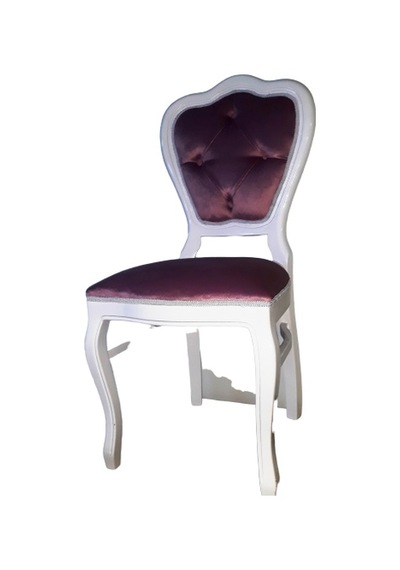 Sandalye Lükens ASLAN Klasik Model Kayın İskelet Parlak Beyaz babyface kumaş Oluklu El Yapım
