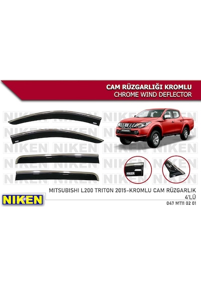 Mitsubishi L200 Kromlu Cam Rüzgarlığı Niken 2015 Sonrası