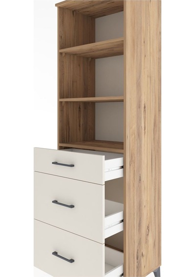 Hyperion Dolap 3 Raflı 3 Çekmeceli 60x44x195 Çam-aytaşı Çam