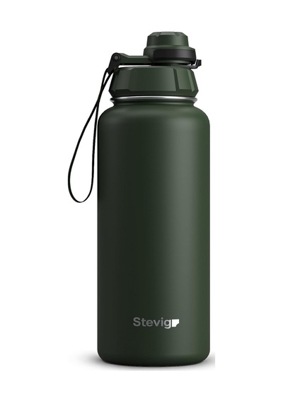 1 Hand Leak-proof Sızdırmaz Çelik Termos 1000 Ml Green St-215 Diğer