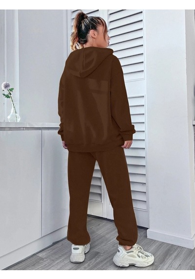 Happiness Eşofman Takımı Sweatshirt Jogger - Kahverengi Baskılı Oversize Şardonlu Kapüşonlu Kahverengi Happiness Eşofman Takımı Sweatshirt Jogger - Kahverengi Baskılı Oversize Şardonlu Kapüşonlu Kahverengi