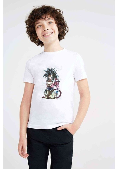 Tshirthane Anime Dragon Ball Dragon Ball Bulma Baskılı Unisex Çocuk Beyaz T