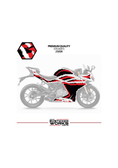 Cfmoto 250sr Kaplama Sticker Air Brush Motor Kaplama Modeli Hazır Kit Tüm Modeller Uyumlu Kırmızı
