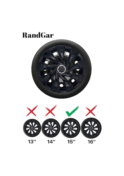 Kia Retona 15 İnç Jant Kapağı 4 Adet Siyah S121 Rand