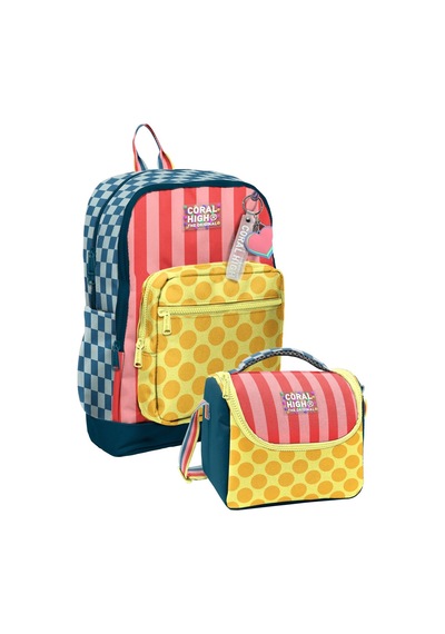 Coral High Sarı Pembe Yeşil Puantiyeli Kız Çocuk Sırt Çantası Ve Beslenme Çantası Seti 4 Gözlü Sırt Çantası Çok Renkli Coral High Sarı Pembe Yeşil Puantiyeli Kız Çocuk Sırt Çantası Ve Beslenme Çantası Seti 4 Gözlü Sırt Çantası Çok Renkli