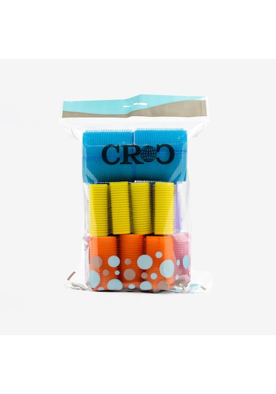 Croc 1210 Cırtlı Sünger Bigudi 14lü Karma Paket Çok Renkli