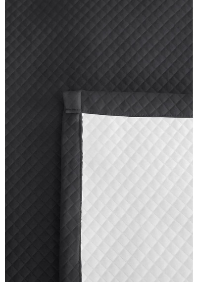Antrasit Modern Genç Odası Tek Kişilik Pike Takımı - Gri Minimal 160x220 Cm Kapitone Yatak Örtüsü Perde Şafak Sessizliği