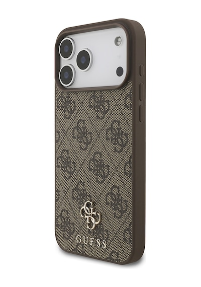 Apple Uyumlu iPhone 18 Pro Max Kılıf Guess  Lisanslı M-safe Özellikli Small 4g Classic Kapak Kahverengi