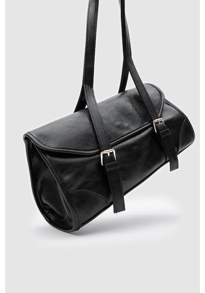 Calvino Vintage Baget Çanta Siyah Siyah