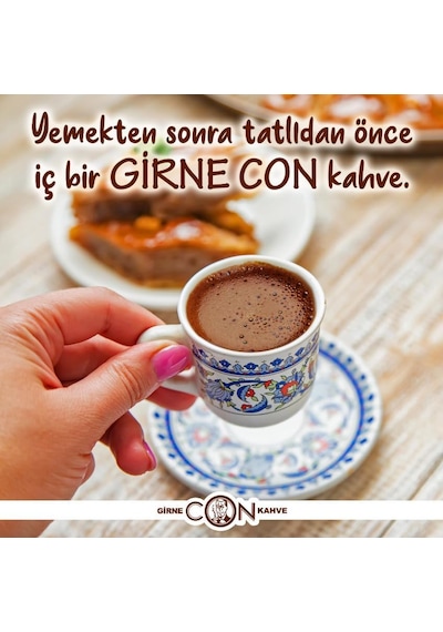 Girne Con Kahve Çifte Kavrulmuş Türk Kahvesi, Gold Label, 125 Gram, Öğütülmüş,%100 Arabica, Kıbrıs Üretim