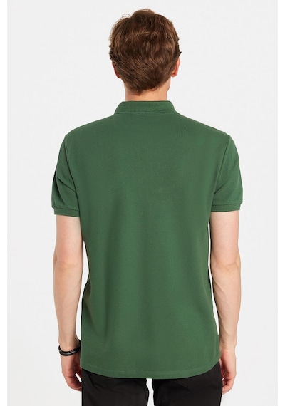 Tudors Erkek Slim Fit Dar Kesim %100 Pamuklu Yeşil Polo Yaka Tişört-32794 Yeşil