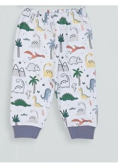 Breeze Erkek Bebek Desenli Pamuklu Pijama Takım-15341 Çok Renkli