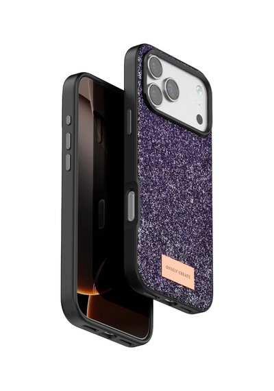 Onegif Apple İphone 17 Pro Max Bright Simli Kapak - Derin Mor 0.2M-Çok Renkli