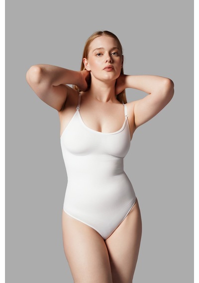 Çıtçıtlı String Body Korse 9052 Beyaz