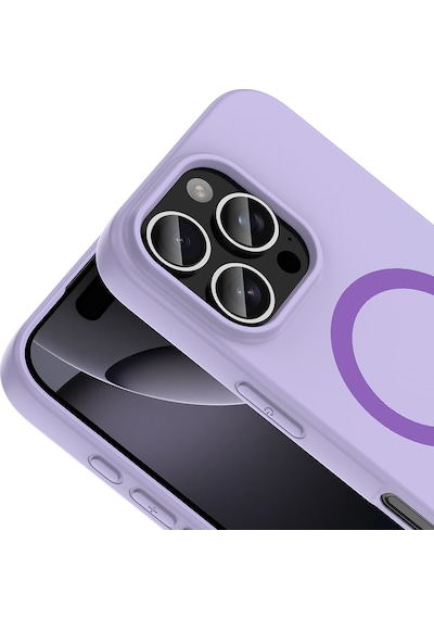 Maks Technology iPhone Uyumlu 16 Pro Kılıf M-safe Şarj Özellikli Mkst Aris Silikon Kapak - Lila