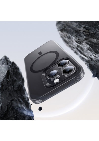 Apple Uyumlu iPhone 16 Pro Max  Kılıf M-safe Şarj Özellikli Yeni Seri Benks Lucid Armor Kapak Siyah Siyah