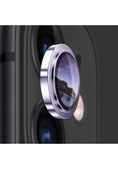 Buff Apple Uyumlu iPhone 11 / 12 / 12 Mini Kamera Metal Lens Koruyucu Mor