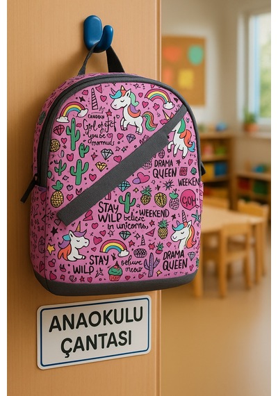 Newbag Unicorn Kız Anaokulu Sırt Çantası Yeni Sezon -açık Pembe