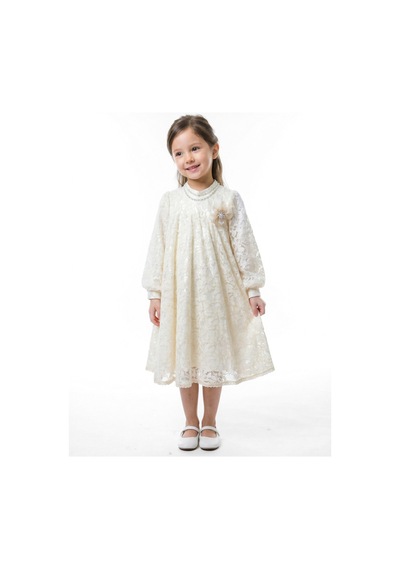 Xo Kids Kız Çocuk Elbise 4-9 Yaş 5936 Ekru