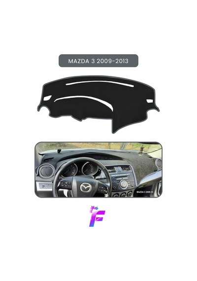 Mazda 3 2009-2013 Araca Özel Torpido Örtüsü Ön Göğüs Kılıfı Tam Koruma Oto Aksesuar Td32 Gri