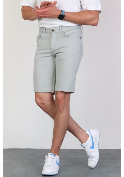 HLT Jeans Erkek Baby Blue Slim Kesim Comfort Likralı Esnek Jeans Şort Thomas-Baby Blue 001