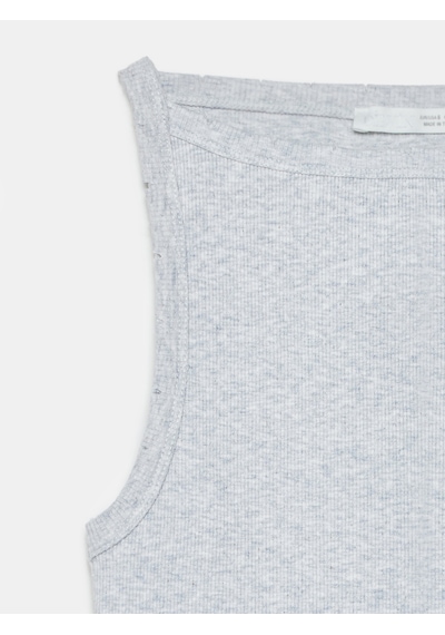 Dilvin 32892 Halter Yaka Top-gri Melanj