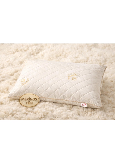 Kapitoneli Merinos Yün Yastık 1'li 1000 Gr 50x70 Cm Beyaz