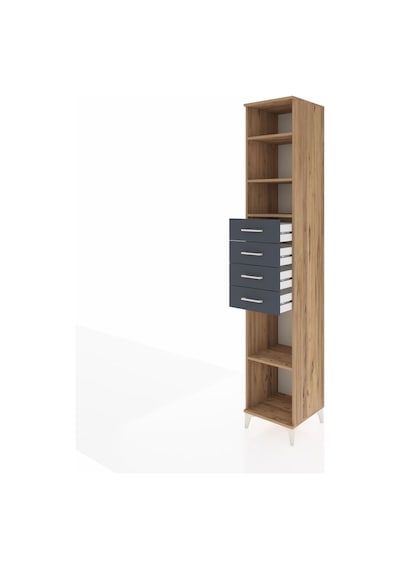 Hyperion Dolap 4 Raflı 4 Çekmeceli 44x44x243 Çam-antrasit Çam Hyperion Dolap 4 Raflı 4 Çekmeceli 44x44x243 Çam-antrasit Çam