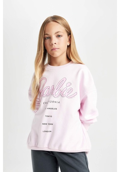 DeFacto Kız Çocuk Pembe Barbie Oversize Geniş Kalıp Bisiklet Yaka İçi Yumuşak Tüylü Sweatshirt D1117A824AUPN633 DeFacto Kız Çocuk Pembe Barbie Oversize Geniş Kalıp Bisiklet Yaka İçi Yumuşak Tüylü Sweatshirt D1117A824AUPN633