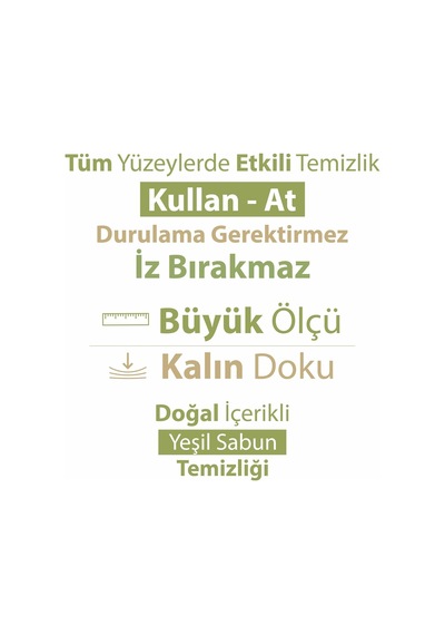 Turco Doğadan Pratik Temizlik Yer Havlusu Yeşil Sabun 50 Yaprak Genel