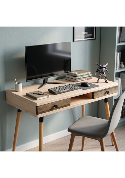 Mobenta Modest Desk: Masif Çalışma & Laptop Masası 2 Çekmece 1 Bölme - 120x60 Bz-cv Krem-ceviz Mobenta Modest Desk: Masif Çalışma & Laptop Masası 2 Çekmece 1 Bölme - 120x60 Bz-cv Krem-ceviz