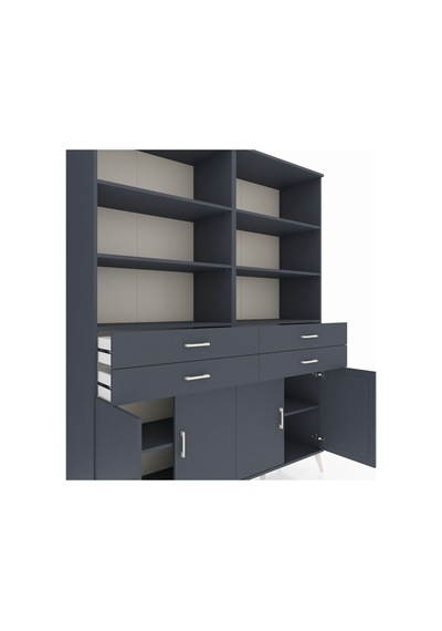 Hyperion Gardrop 8 Raflı 4 Çekmeceli 4 Kapaklı 176x44x221 Antrasit-antrasit Antrasit Hyperion Gardrop 8 Raflı 4 Çekmeceli 4 Kapaklı 176x44x221 Antrasit-antrasit Antrasit