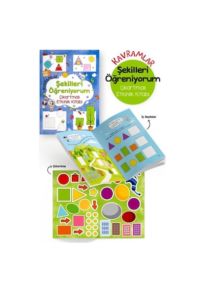 Kavramlar Şekilleri Öğreniyorum Çıkartmalı Etkinlik Kitabı - 3 Yaş + - Msbu-753192