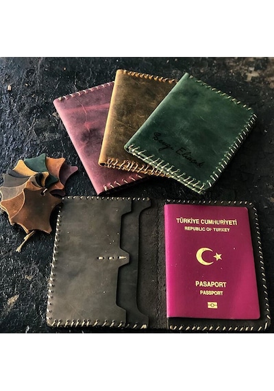 Kişiye Özel Deri Pasaport Cüzdan