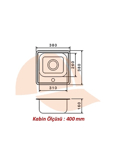 38 X 38 Mutfak Eviyesi 3838gr Keten Dokulu Krom