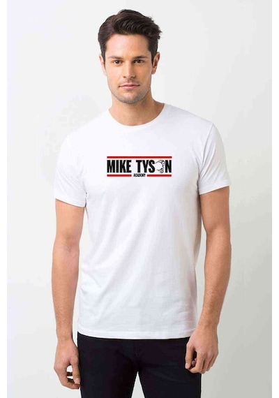 Mike Tyson Academy Baskılı Beyaz Erkek Tshirt (528643338)