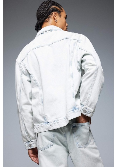DeFacto %100 Pamuk Oversize Geniş Kalıp Mevsimlik Baharlık Jean Ceket D7741AX25SPNM63